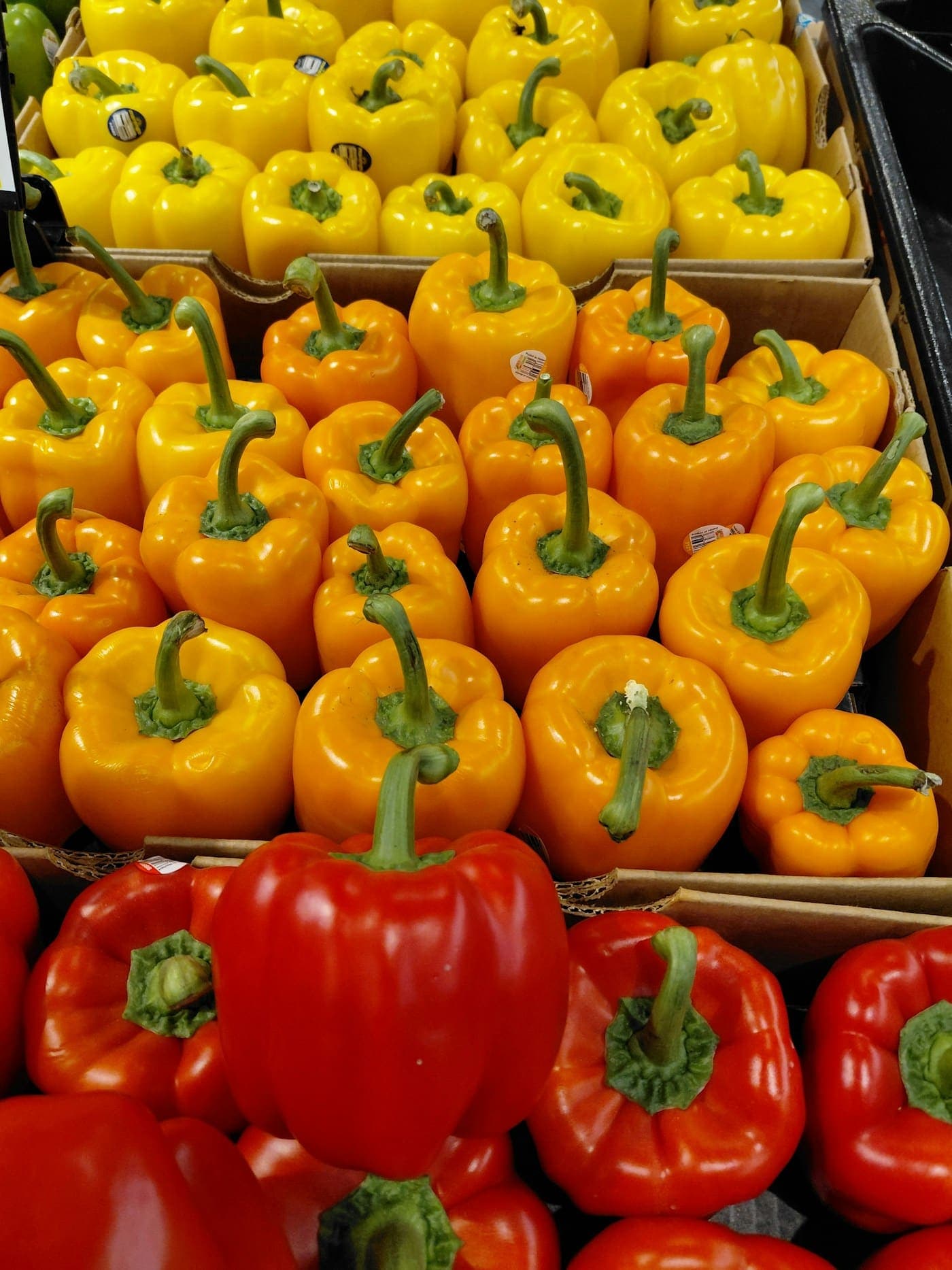 Yellow and red bell peppers
